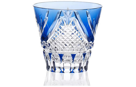 KAGAMI crystal glass whiskey glass blue Mount Fuji cold wine glass blue 140ML