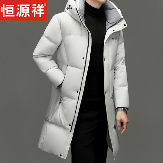 Hengyuanxiang Winter Down Jacket Men's Mid-Length Fashion Casual Thickened Warm Trendy Brand 2026 New Men's Jacket Black M 170