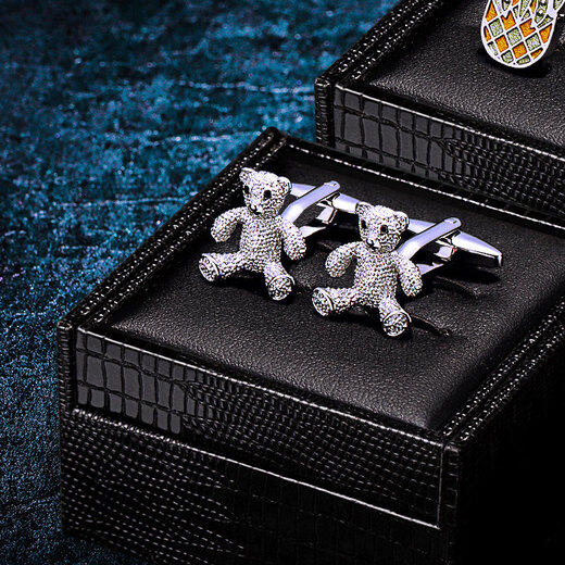 Cufflinks (KFLK) silver bear French shirt cufflinks boys' animal shirt cuff buttons metal women's cufflinks Cufflinks K191