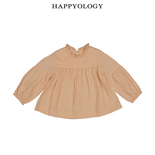 Happyology British girls' shirt long-sleeved linen children's clothing baby autumn top children's shirt