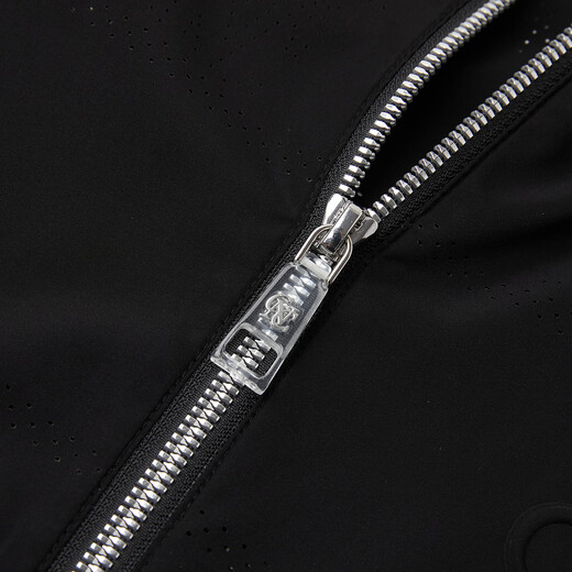 C N C men's Outlet logo printed mesh breathable CNC hooded jacket men's spring and summer trend light luxury zipper jacket black 46 /XS/(165/84A)