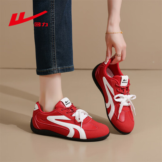Warrior moral training shoes women's 2026 spring new sneakers women's popular Forrest Gump shoes retro sports students versatile casual shoes red and white 39