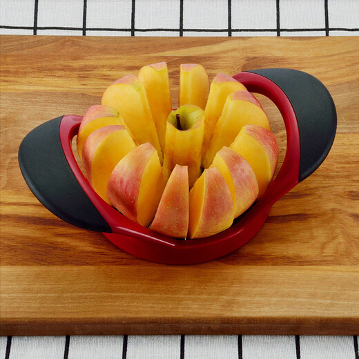 Pupan extra large apple cutting tool apple slicer fruit divider multifunctional stainless steel corer knife red 8-piece apple slicer inner diameter 9.5CM
