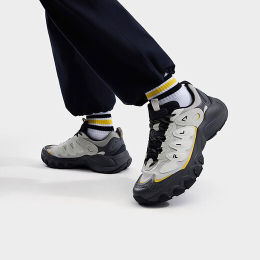 FILA Women's Mushroom Shoes 2026 Spring Men's Heightening Sports Dad Shoes F12W/M612143 F12M612143FAM Agate Gray_White Marshmallow-Male 40