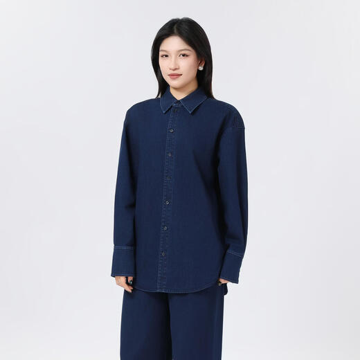 GIRDEAR/Brother's early spring relaxed style shirt casual lapel niche long-sleeved denim jacket 130082 light blue (new product) shipped within 2,48 hours one size fits all