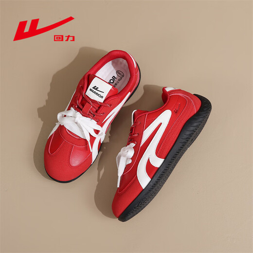 Warrior moral training shoes women's 2026 spring new sneakers women's popular Forrest Gump shoes retro sports students versatile casual shoes red and white 39