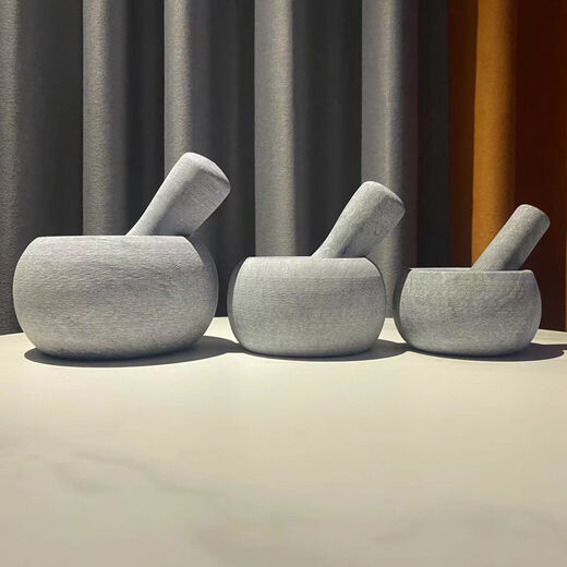 Fantasy stone mortar, garlic mortar, bluestone garlic masher, garlic press, garlic jar, grinding stone pair, medium stone hammer 12.5cmx4cm