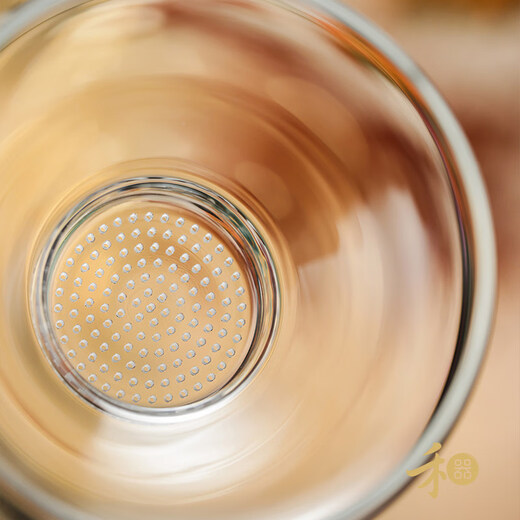 Heqi Yunning filter high borosilicate glass laser punched tea filter tea set Mi Cui household tea set He Qi-Yunning filter Mi Cui polite double standard