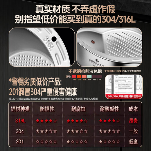 Sonorous 316L stainless steel drain basket, water filter basket, food grade kitchen drain basin, vegetable washing fruit basin, rice washing basin artifact, rice washing basin