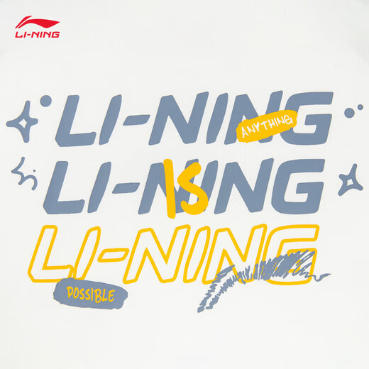 Li Ning Spring Boys' Tops 2026 New Youth Trend Raglan Long Sleeve Children's Round Neck Pullover Children's Clothing White/Gray Indigo/Gray Indigo 165 cm