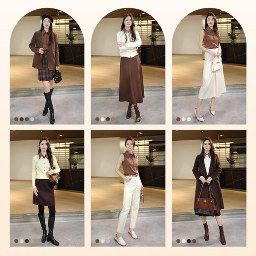 Late white new product 2026 spring layering artifact cotton lapel top simple and versatile commuting sleeveless shirt for women coffee color XL