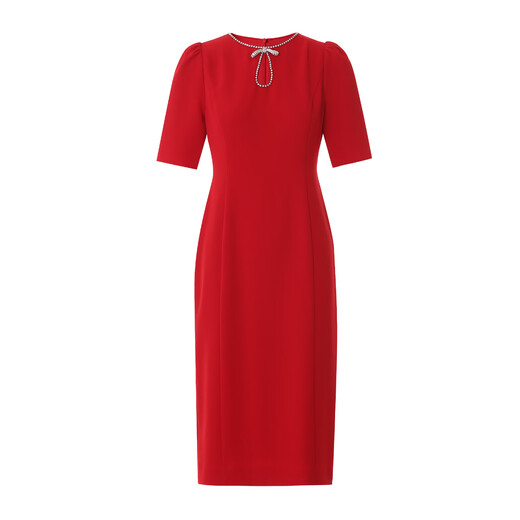 EITIE dignified and elegant water drop collar banquet evening dress 2026 spring new temperament Qiji red dress 8177803 Pompeii Red 61 S (155)