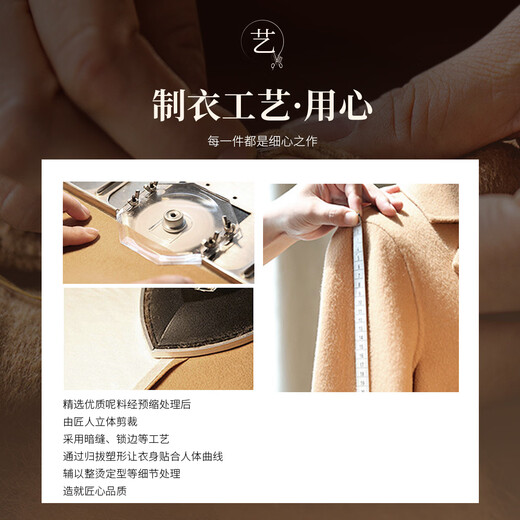 Rich 70 sheep wool double-sided woolen spring and autumn executive jacket warm lapel zipper woolen jacket men's coat