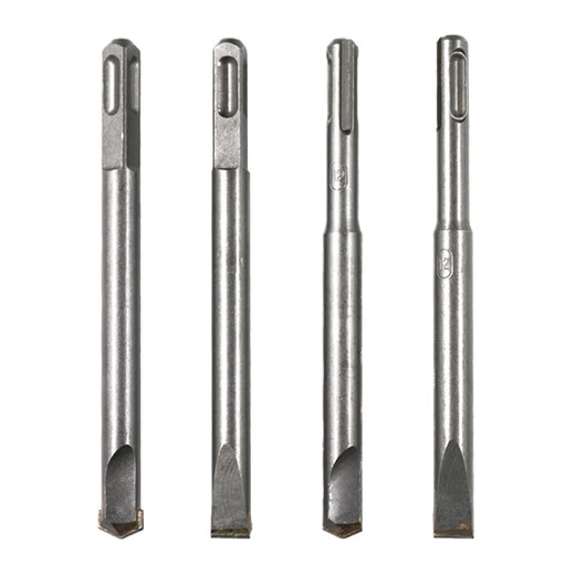 Electric hammer alloy chisel hexagonal handle square handle electric pick shovel head concrete slotting shovel wall king point flat shovel pick bit drill bit square handle 12*250 flat chisel (single)