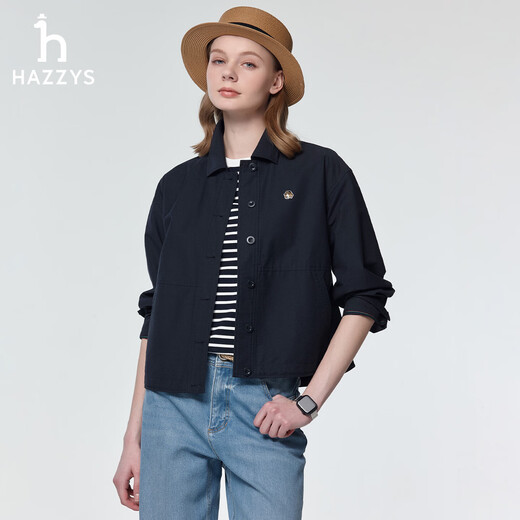 HAZZYS Women's Clothing Spring Women's PHIZ Series Loose Short Shirt for Women ASCSK1DAX04