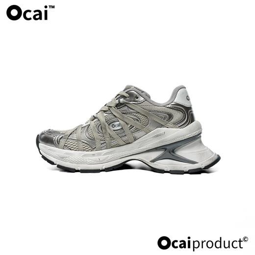 Ocai X-Runner strappy gray flying saucer 2.0 thick sole heightening dad shoes mist gray 35