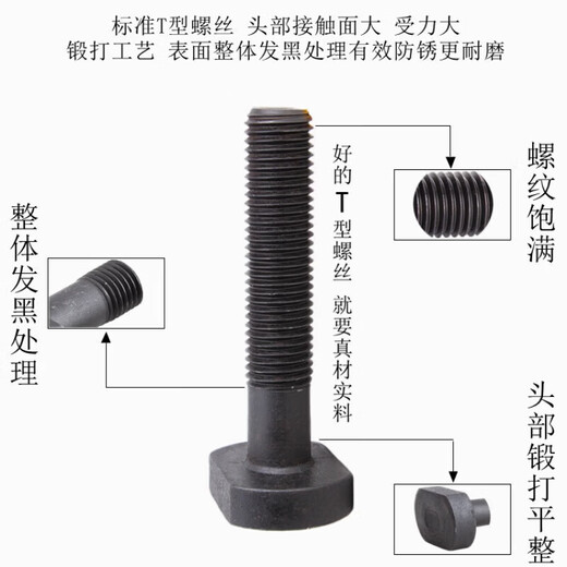 He Jiagong high strength 12.9 grade T-shaped screw/punch/milling machine/machining center/mold pressure plate T-shaped bolt 12.9 grade T wire M20*180