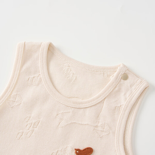 Tongtai (TONGTAI) baby sleeveless coverall summer thin pure cotton newborn onesie casual outing romper, apricot 66cm