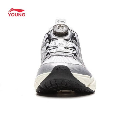 Li Ning Children's Shoes Children's Sports Shoes for Men and Women Big Children Noah Reflective Soft Rebound Casual Shoes YKCW090 Silver/Standard White/Black-1 33