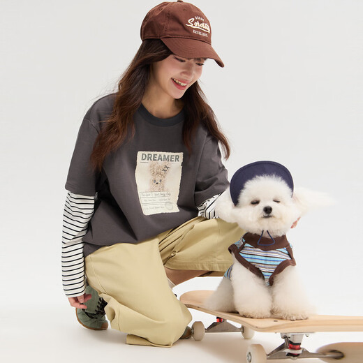 笛莎童装青少年T恤2026春秋大童女孩儿童洋气圆领长袖假两件T恤