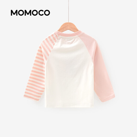 Mami Maka (MOMOCO) children's clothing girls long-sleeved T-shirt 2026 spring style sweet and fashionable T-shirt for middle and large children off-white 006 105