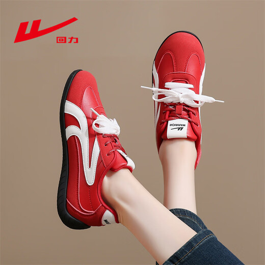 Warrior moral training shoes women's 2026 spring new sneakers women's popular Forrest Gump shoes retro sports students versatile casual shoes red and white 39