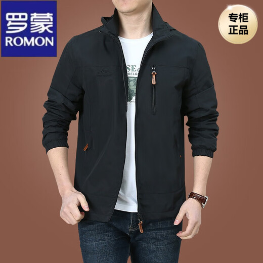 Veste de charge haut de gamme Romon Men de printemps et d'automne Men Outdoor American Tree-Windproof Veste Men Automne Men Automn Sports Veste bleu foncé 9898 Plus Velvet M