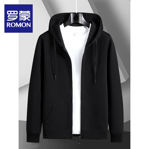 Luo Meng Spring and Autumn Sweater Men's Hooded Cardigan Zipper Men's Jacket Velvet Thickened Casual Men's Hoodie 2026 New Red No Velvet M