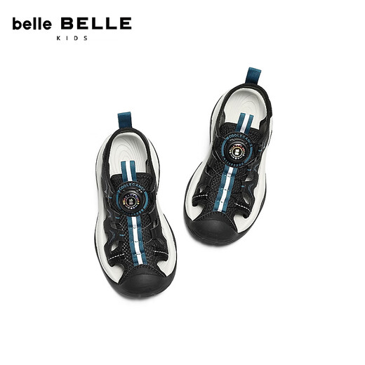 Belle Breathable Hollow Sandals Children's Shoes 2026 Summer New Shopping Mall Casual Sports Sandals V6226B66 Black 29