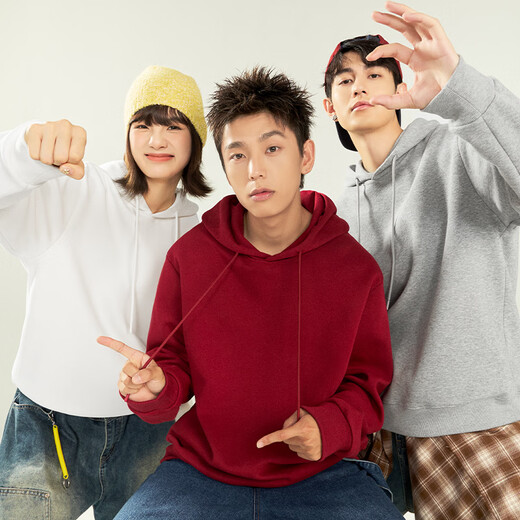 Jeanswest Year of the Horse Burgundy Sweatshirt Men's Spring Heavy Long Sleeve Pullover Men's 2026 Zodiac Year Couple Party Top Burgundy (Fellow Plaid) M (170) (Full refund for quality issues within 30 days)