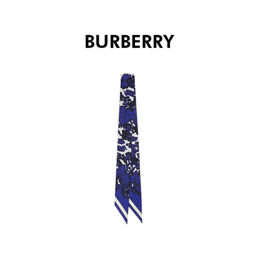 BURBERRY unisex blue silk scarf with ivy pattern print 80858171 direct mail from France