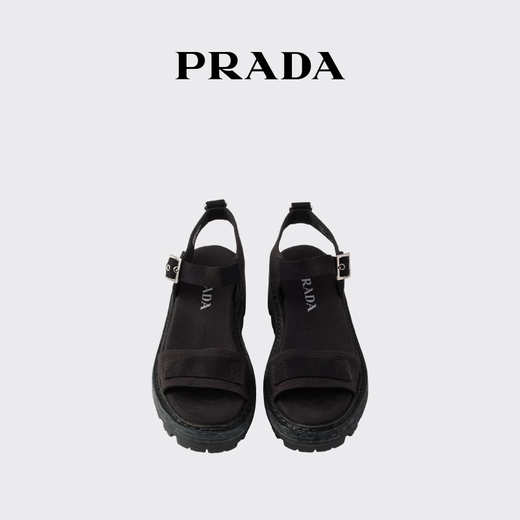 PRADA/Prada gift women's canvas sandals shoes black 38