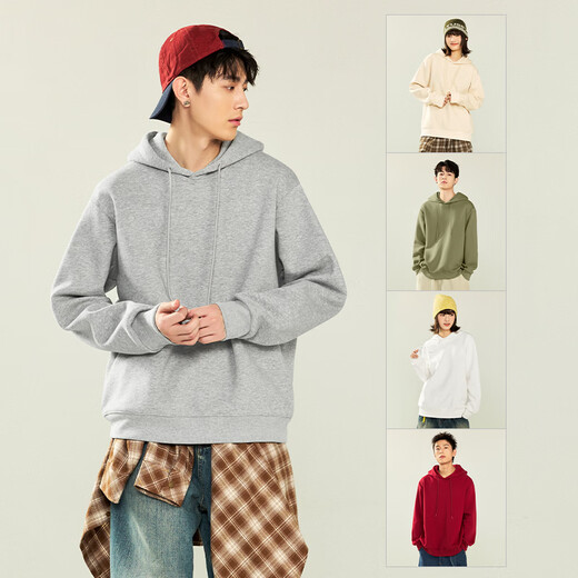 Jeanswest Year of the Horse Burgundy Sweatshirt Men's Spring Heavy Long Sleeve Pullover Men's 2026 Zodiac Year Couple Party Top Burgundy (Fellow Plaid) M (170) (Full refund for quality issues within 30 days)