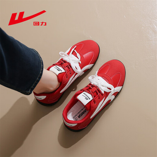 Warrior moral training shoes women's 2026 spring new sneakers women's popular Forrest Gump shoes retro sports students versatile casual shoes red and white 39