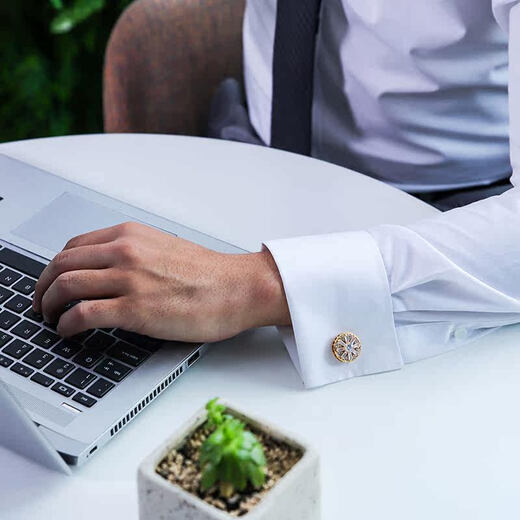 KFLK hollow French nail shirt cuff buttons for men's light luxury custom shirt cuff buttons for women's gemstone cuff buttons K056