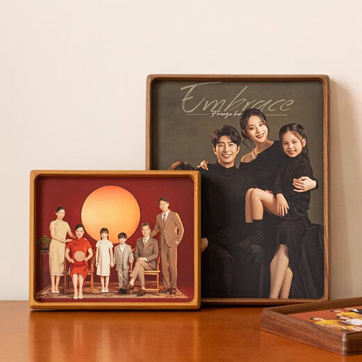 Black walnut solid wood table oil painting frame made into photo frame for children's high-end Valentine's Day and Chinese Valentine's Day birthday gift North American black walnut A4 inch solid wood mortise and tenon photo frame