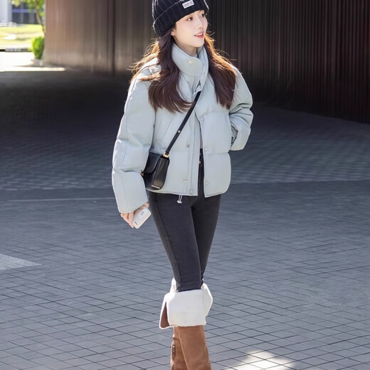 Playboy (PLAYBOY) Korean short down jacket 2026 winter new thickened sweet duck down little man's bread coat official flagship sky blue down jacket S