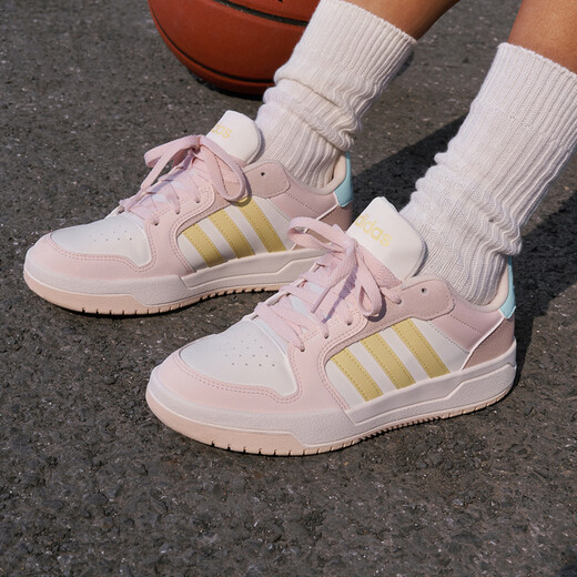 Adidas ENTRAP American campus style sports youthful retro basketball style sneakers for men and women Adidas milky white/orange pink/lotus root pink/blue green/yellow 37