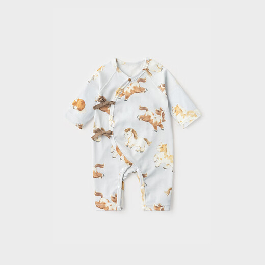 Koala Nose Koala Nose Super Cute Powerful Cute and Stylish Newborn Soft Cotton Year of the Horse Western Style Onesie for Newborns in All Seasons Phantom Blue 52cm