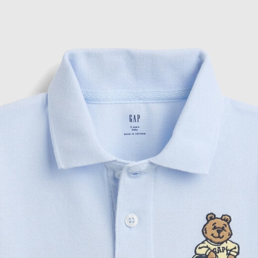 GAP Boys 2026 Spring New Cotton Bear Embroidered Short-Sleeved POLO Shirt Children's Clothing US Version 871980