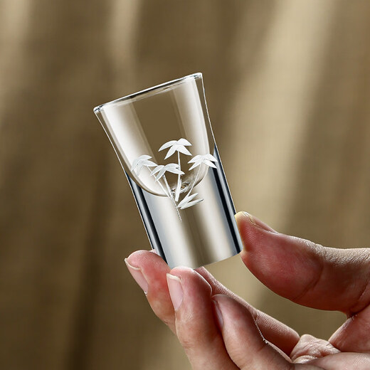 YWZR German original imported high-end Chinese wine dispenser drinking white wine cup set household flask crystal glass wine set Gentleman bamboo wine dispenser * 12 + cups * 12 + single layer cup holder