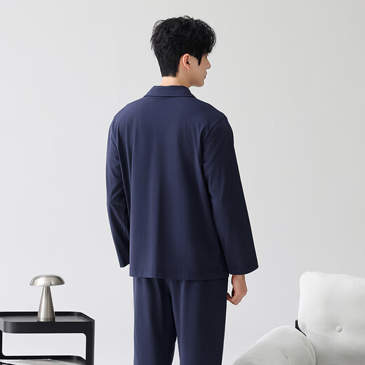 Fenton pajamas men's 7A antibacterial 100% cotton 26 years new men's home wear cardigan Xinjiang cotton solid color breathable