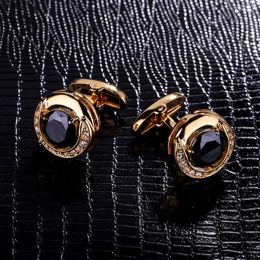 Cufflinks (KFLK) French shirt cufflinks men's light luxury custom shirt gold hollow cuff buttons cufflinks Cufflinks K065
