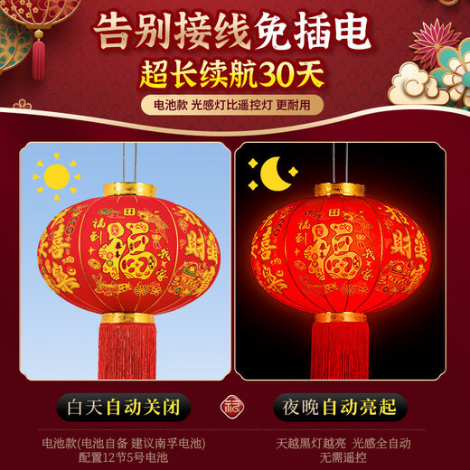 Xushansi red lanterns at the gate, a pair of Year of the Horse 2026 new Chinese New Year outdoor housewarming decoration balcony to celebrate the festival 120 + plug-in 2-meter LED lights (buy one get one free)