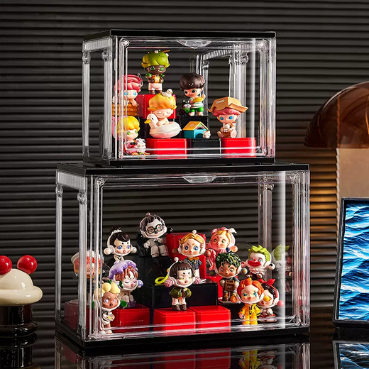 Yusenyi RMAX blind box storage display acrylic transparent bubble Matt doll display box labubu figure dust-proof cabinet Roman column large transparent figure box 1 free 10 building blocks