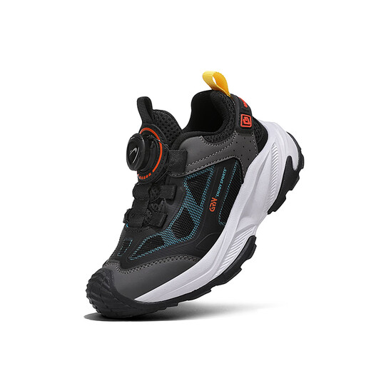 Guirenniao 2026 Spring New Children's Double Mesh Wear-Resistant Sports Casual Shoes for Boys and Girls Student Running Shoes Black (Double Mesh) Size 31 Inner Length 19.8/Foot Length 18.8