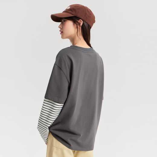 笛莎童装青少年T恤2026春秋大童女孩儿童洋气圆领长袖假两件T恤