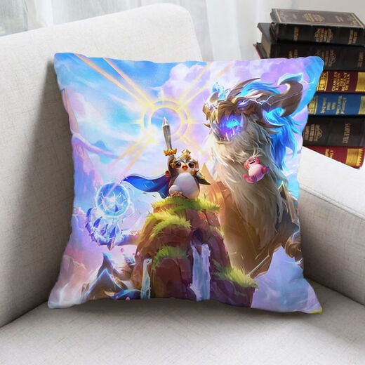 Jiuyao Genting Game Golden Shovel Battle Pillow LOL League of Legends Bedside Car Lumbar Cushion Sofa Living Room Cushion DAP20 40*40 cm (pillow core + pillow case)