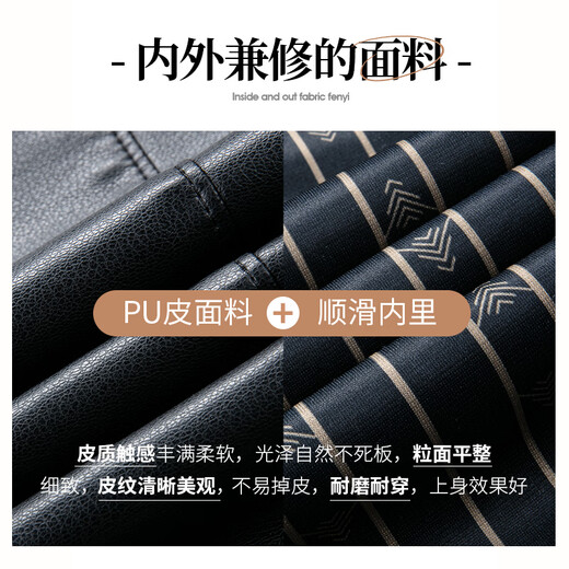 SHANSHAN Shanshan PU leather jacket for men in spring and autumn business casual windproof and waterproof stand-collar men's loose and easy-care long-sleeved jacket