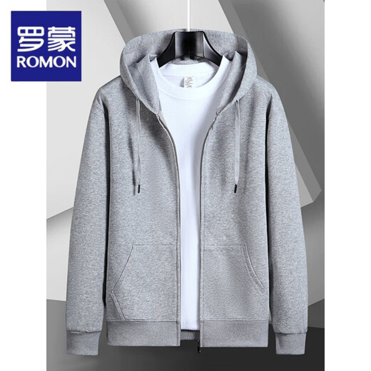 Luo Meng Spring and Autumn Sweater Men's Hooded Cardigan Zipper Men's Jacket Velvet Thickened Casual Men's Hoodie 2026 New Red No Velvet M